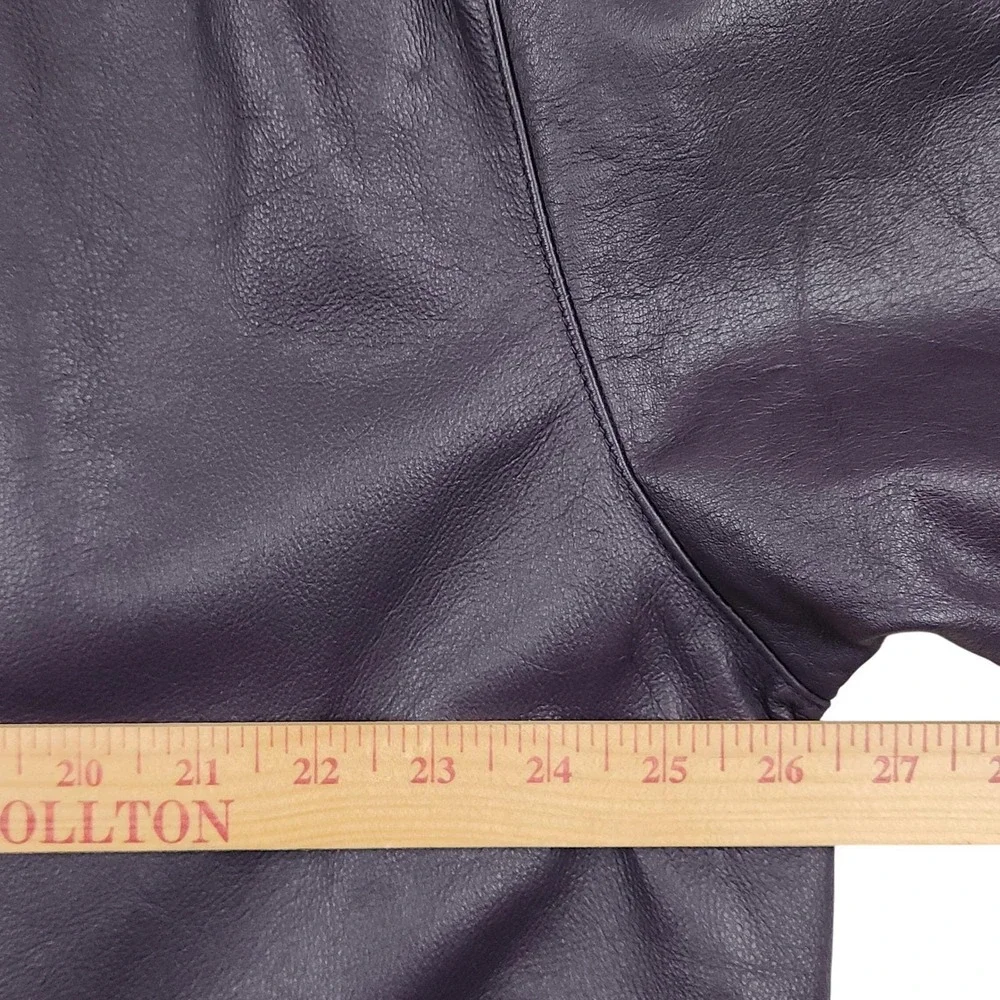Vintage 90s Blair Boutique Leather Jacket 3XL Purple Quilted Lined Coat